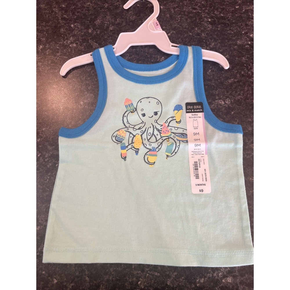 Okie Dokie Babyโ Boys Tank Top Size 9 Months Octopus With Ice Cream